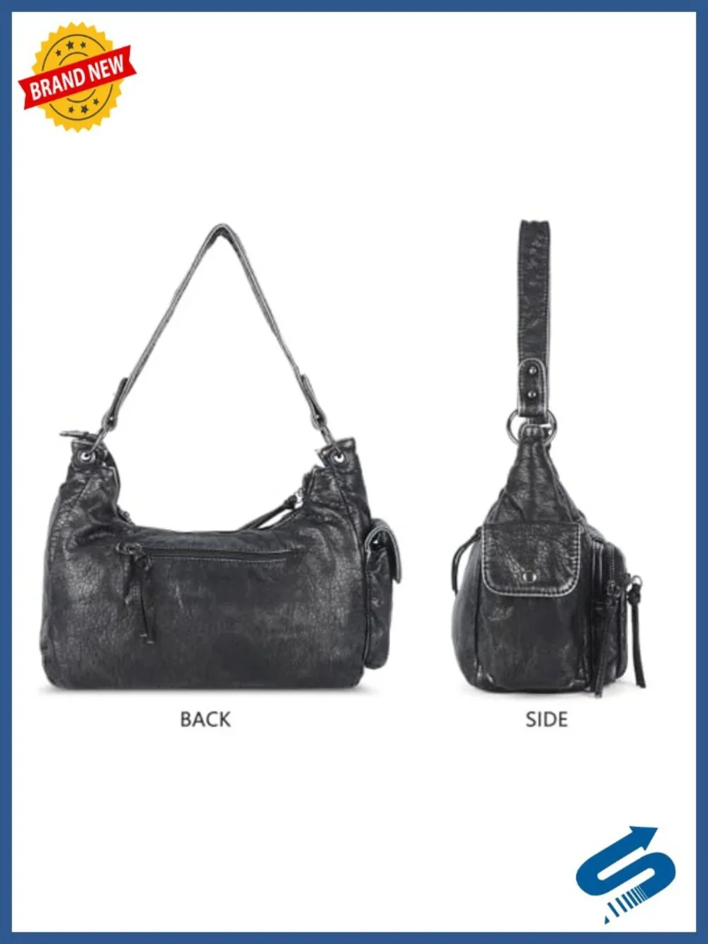Hobo Bag for Women Soft Vegan Leather Shoulder Handbag Multi-Pocket Tote